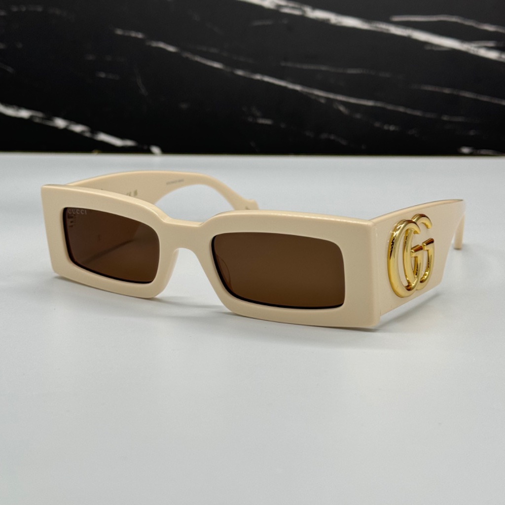 New Gg1425s 004 Gucci Yellow Brown Square Women Sunglasses